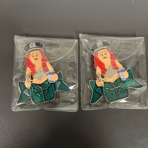 Starbucks Mermaid Pin with Red and Green Accents